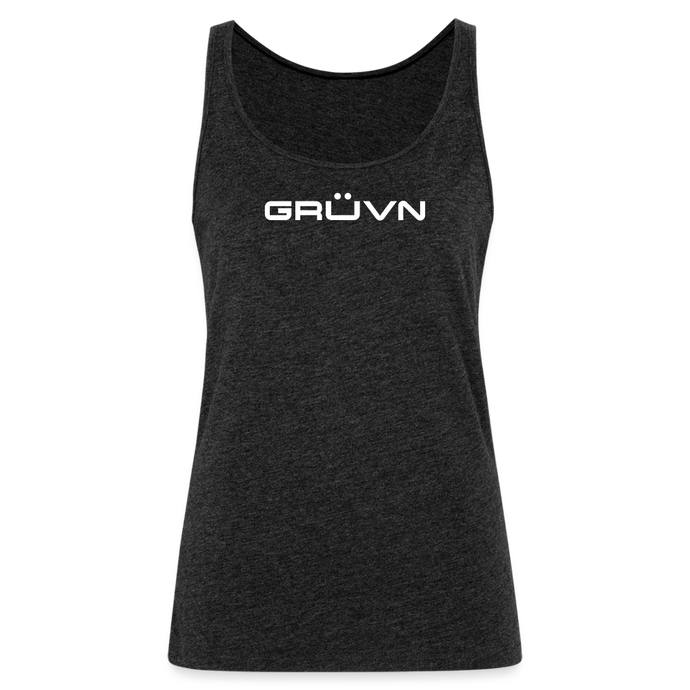 GRÜVN Women’s Premium Tank Top - White (8 Styles) - charcoal grey